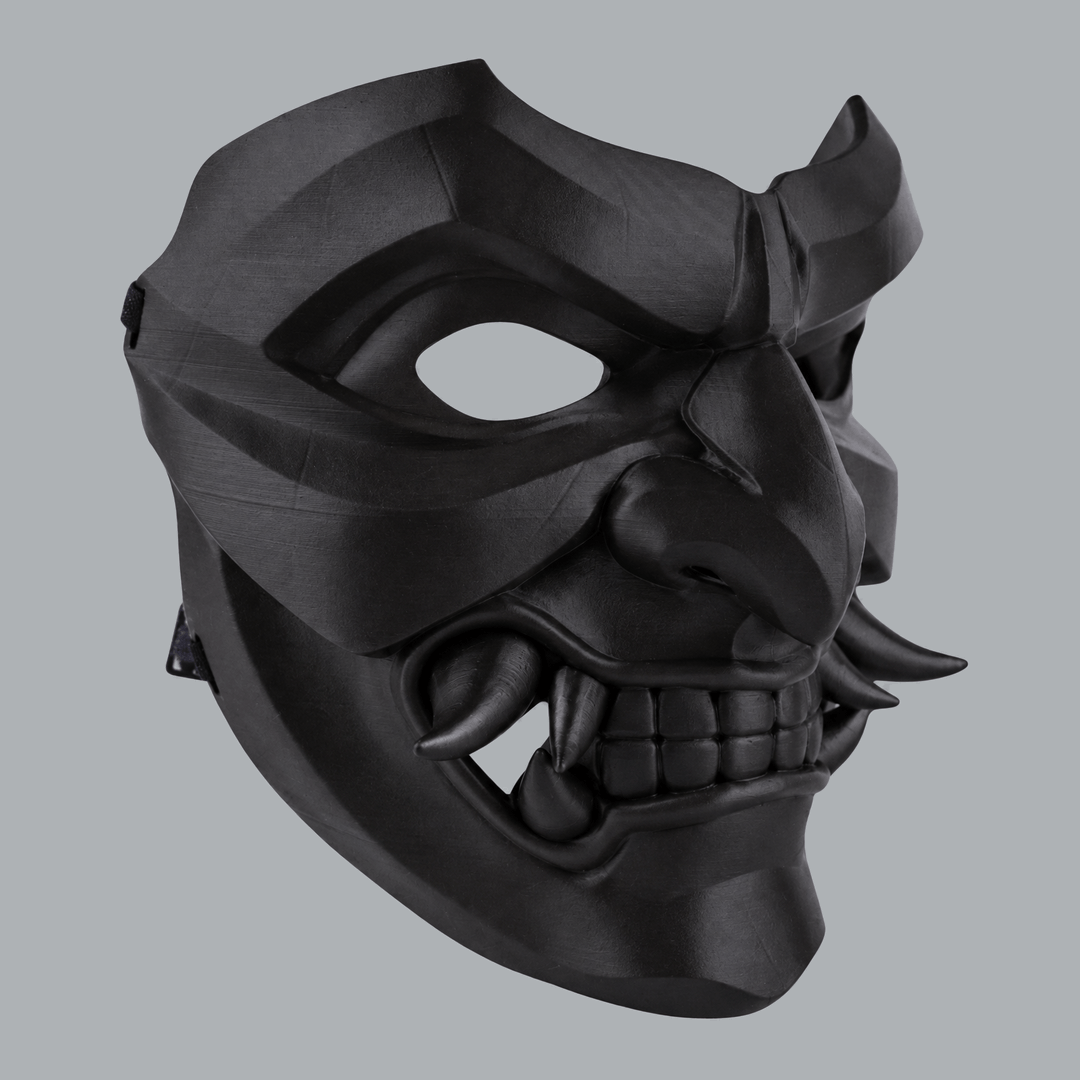 Space Armory Kabuto Mask With Fangs - Black Masks